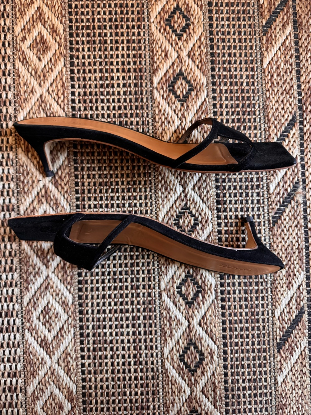 BY FAR Black Suede Virgo Kitten Heel Sandals Size 41 US 10.5